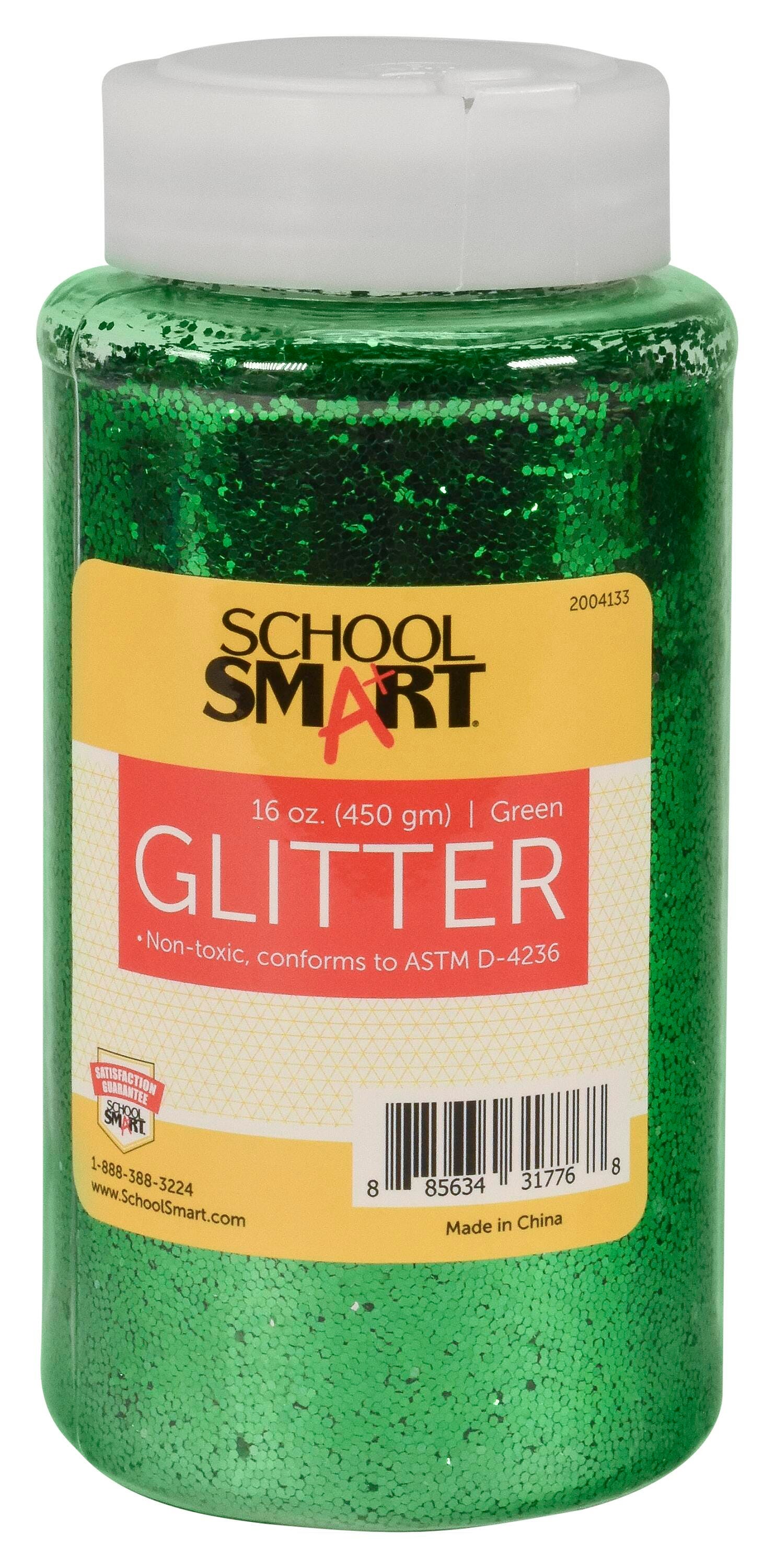 School Smart Craft Glitter, 1 Pound Jar, Green 2004133